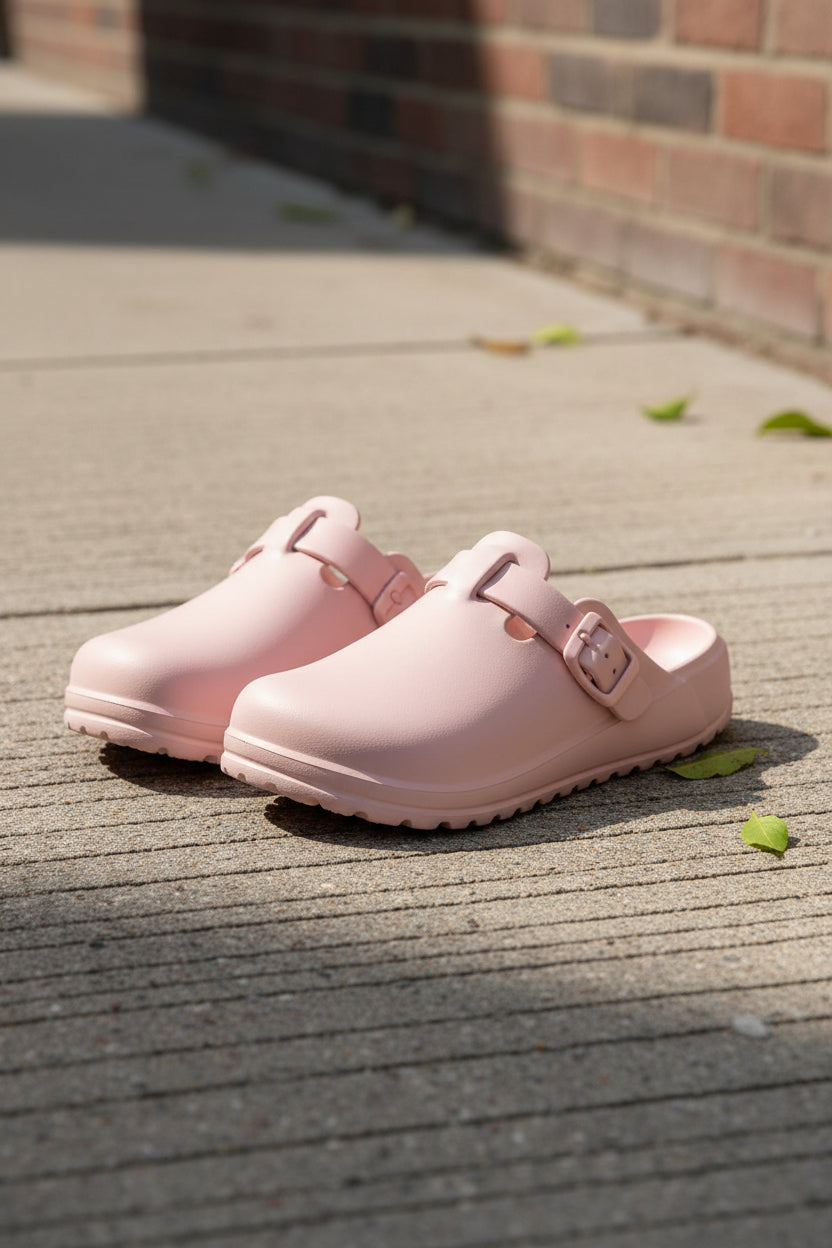Buckle Clogs With Molded Footbed