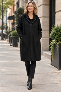 Hooded Relaxed Mid-Length Coat