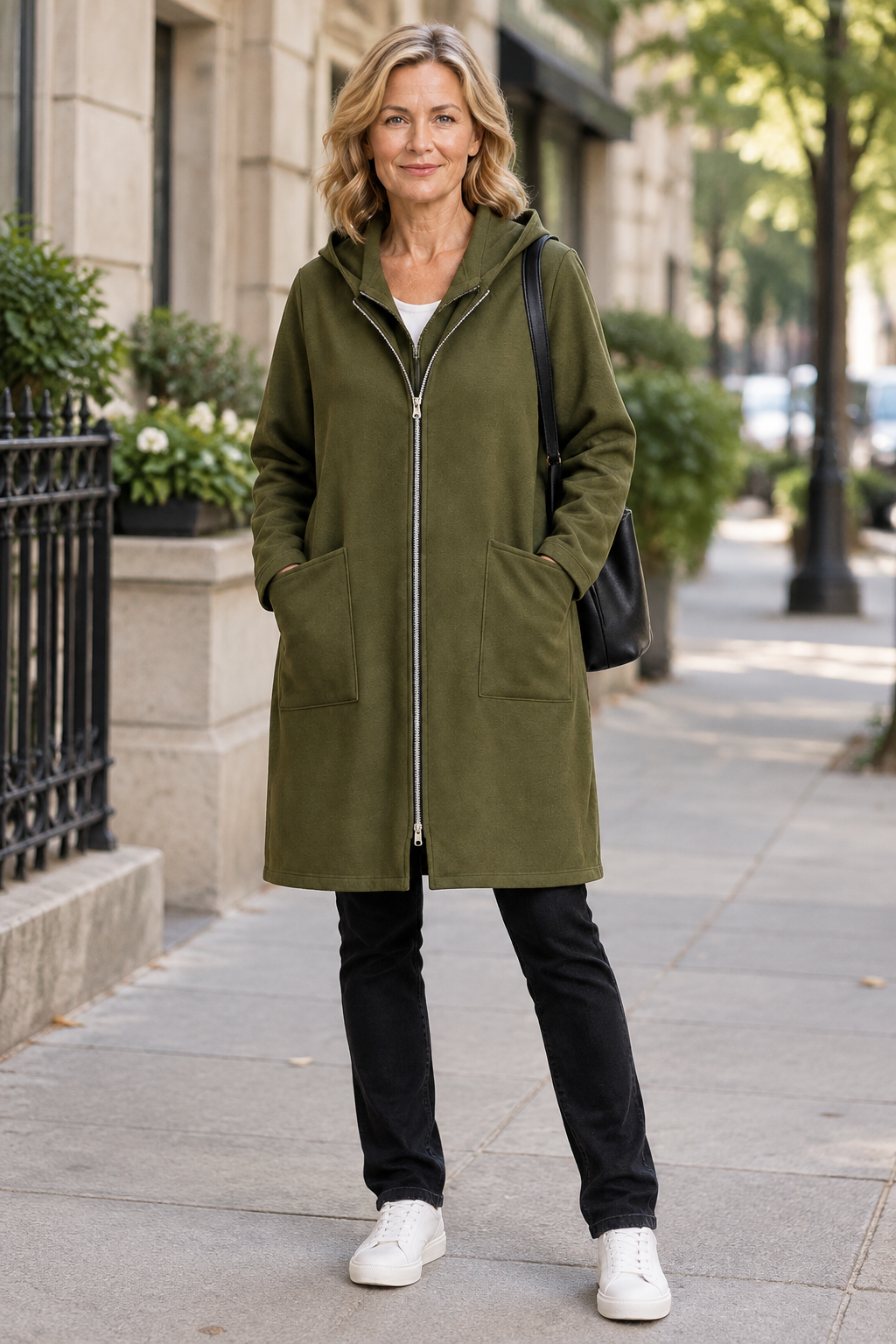 Hooded Relaxed Mid-Length Coat