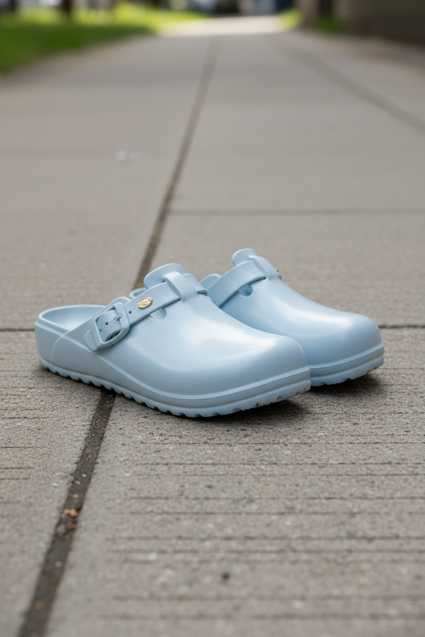 Buckle Clogs With Molded Footbed