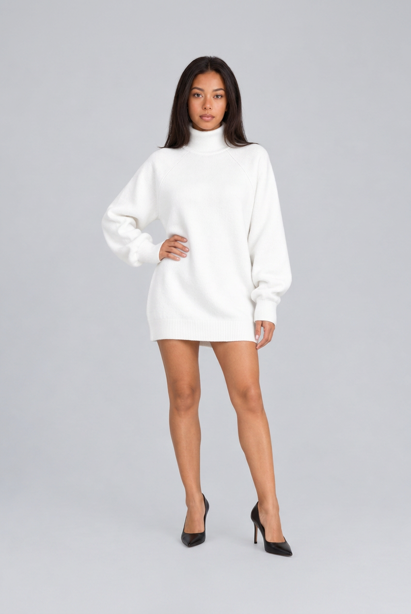 White Ada dress, full-body studio view