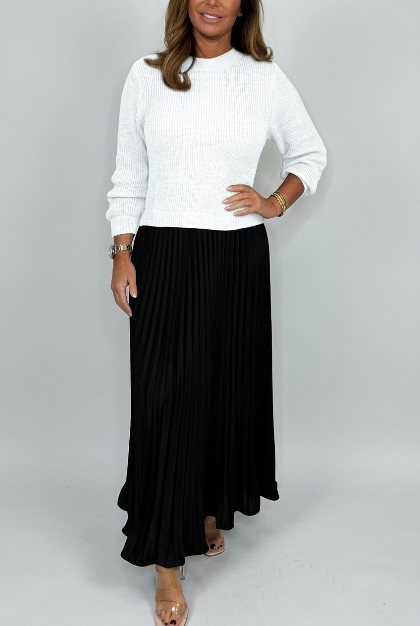 White and black Edie dress