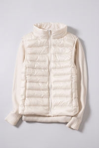 White Phoebe gilet studio preview