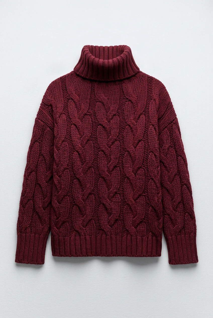Wine red Winnie jumper studio preview