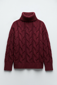Wine red Winnie jumper studio preview