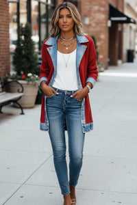 Damen-Hybridjacke mit Denim-Akzenten