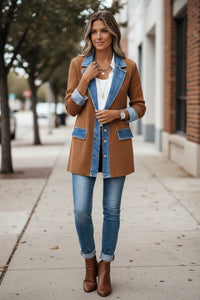 Damen-Hybridjacke mit Denim-Akzenten