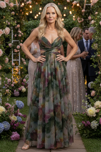 V-Neck A-Line Maxi Dress for Formal Evenings