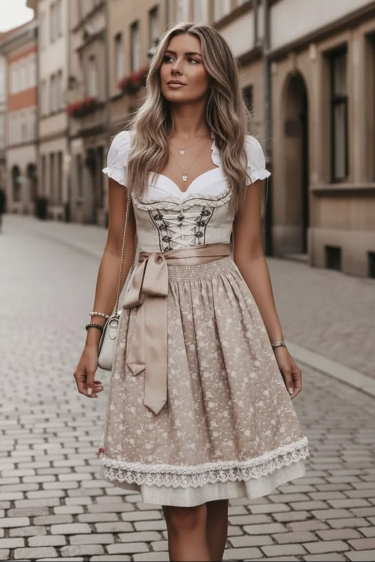 Embroidered Detail Midi Dress