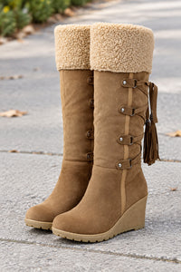 Keilabsatz-Winterstiefel bis zum Knie