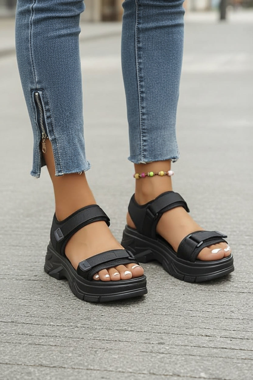 Chunky Platform Sandals with Adjustable Straps