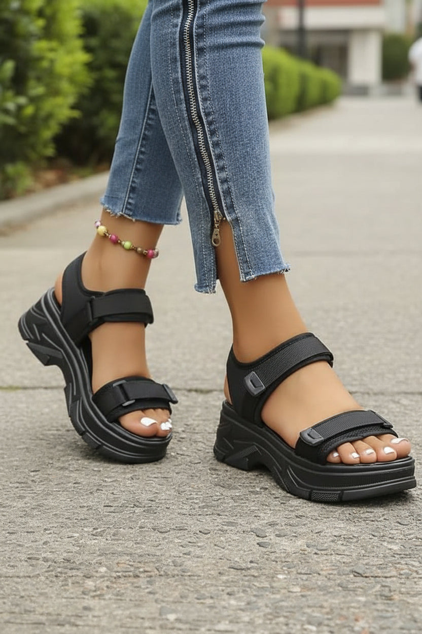 Chunky Platform Sandals with Adjustable Straps