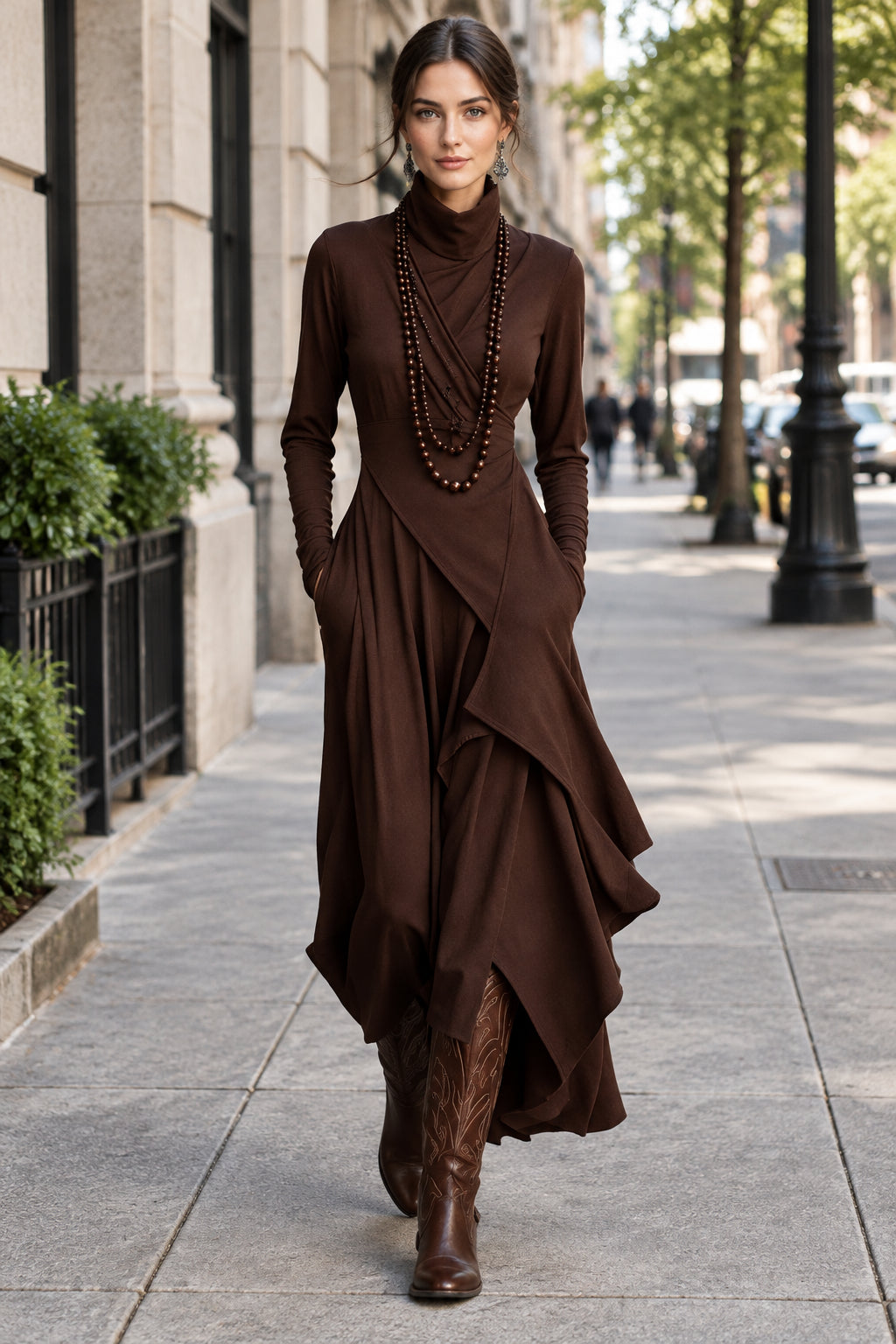Elegant High-Neck Maxi Dress