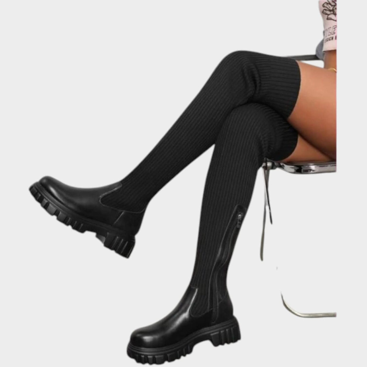 Wren | Women's Over-The-Knee Ribbed Knit Winter Boots