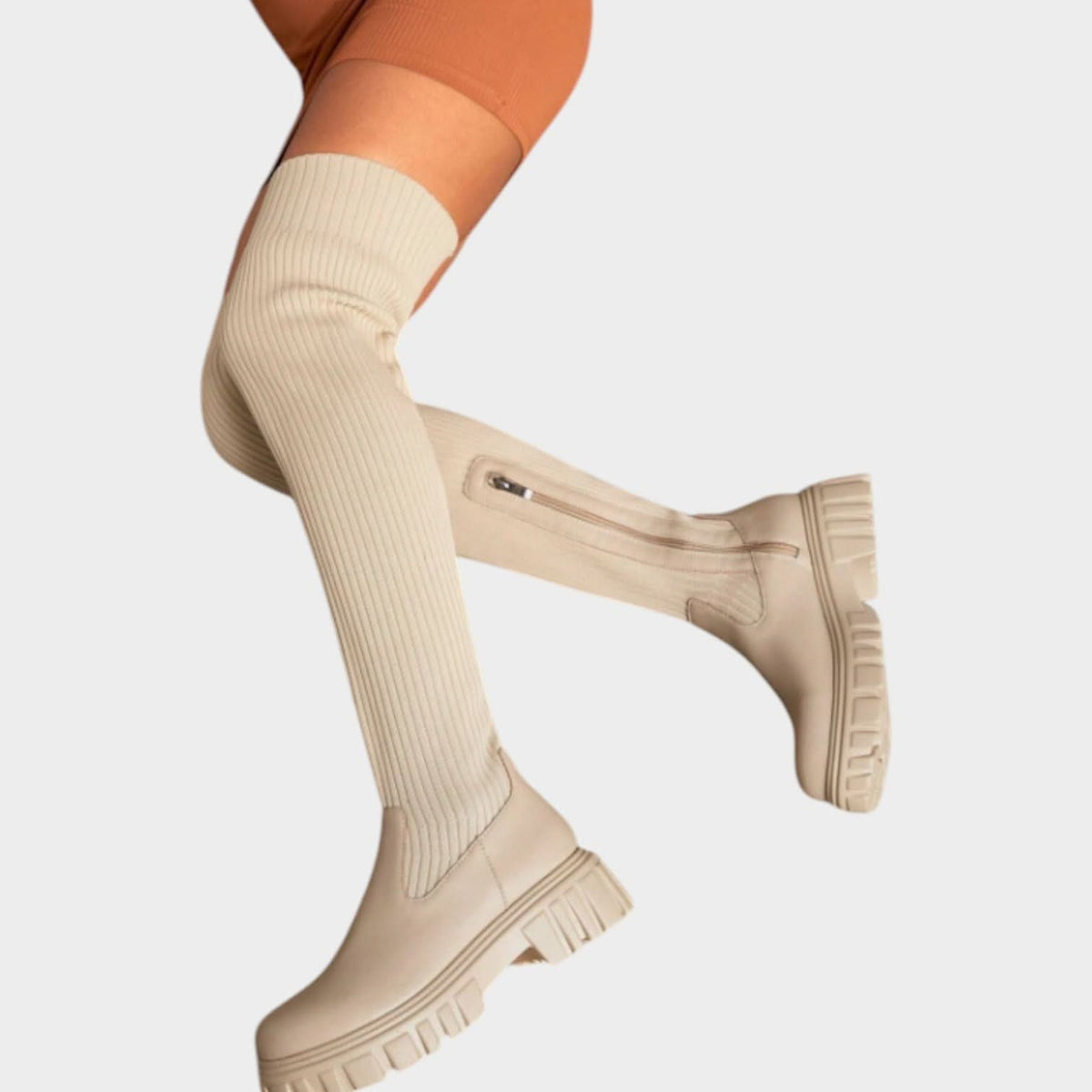 Wren | Women's Over-The-Knee Ribbed Knit Winter Boots
