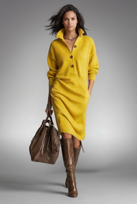 Yellow Cora dress, front view